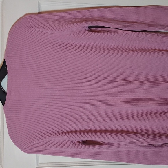 525 America Women's Ribbed Knit Duster Sweater In Dusty Lilac Size Large - Picture 10 of 11